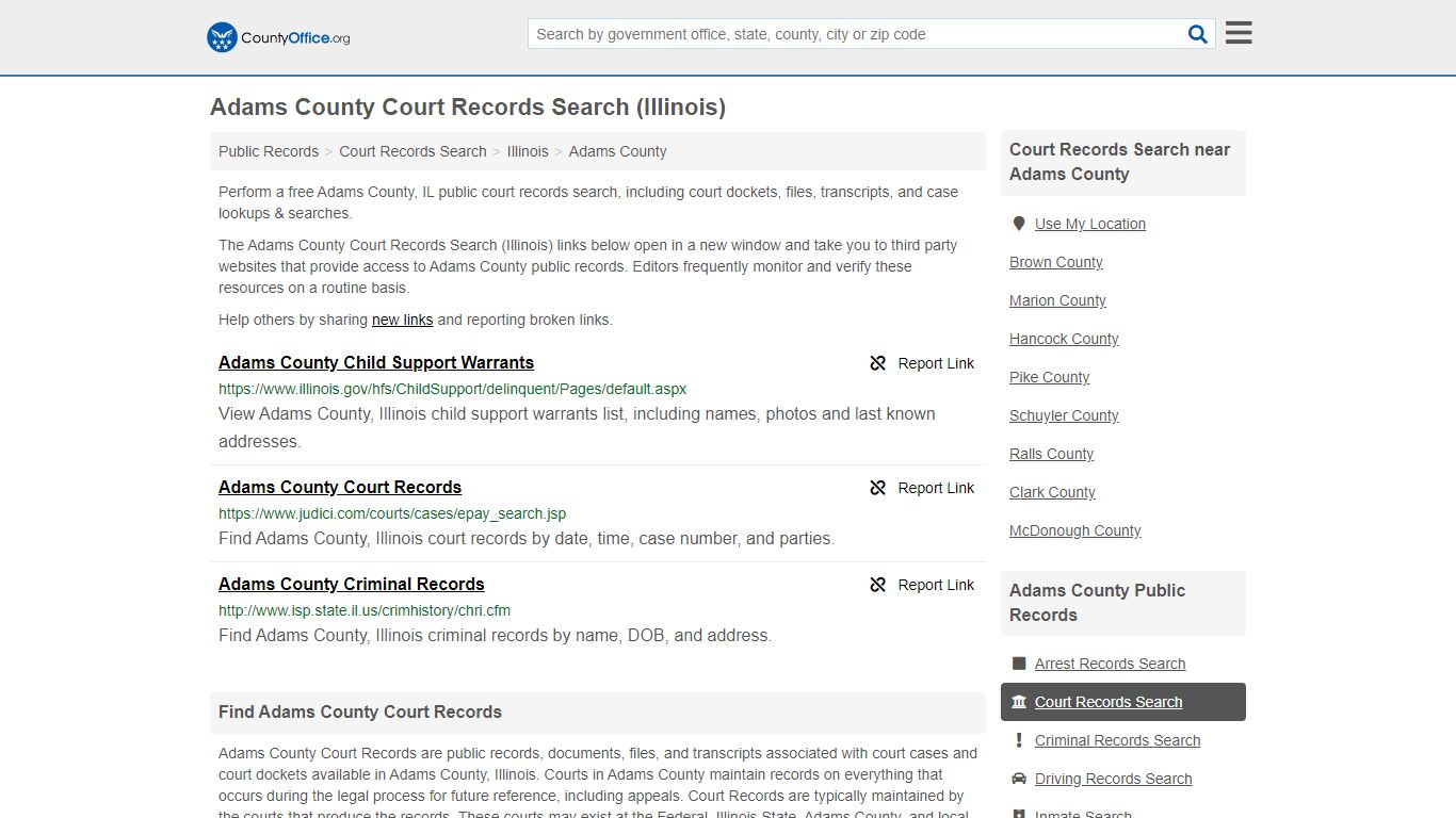 Court Records Search - Adams County, IL (Adoptions ...