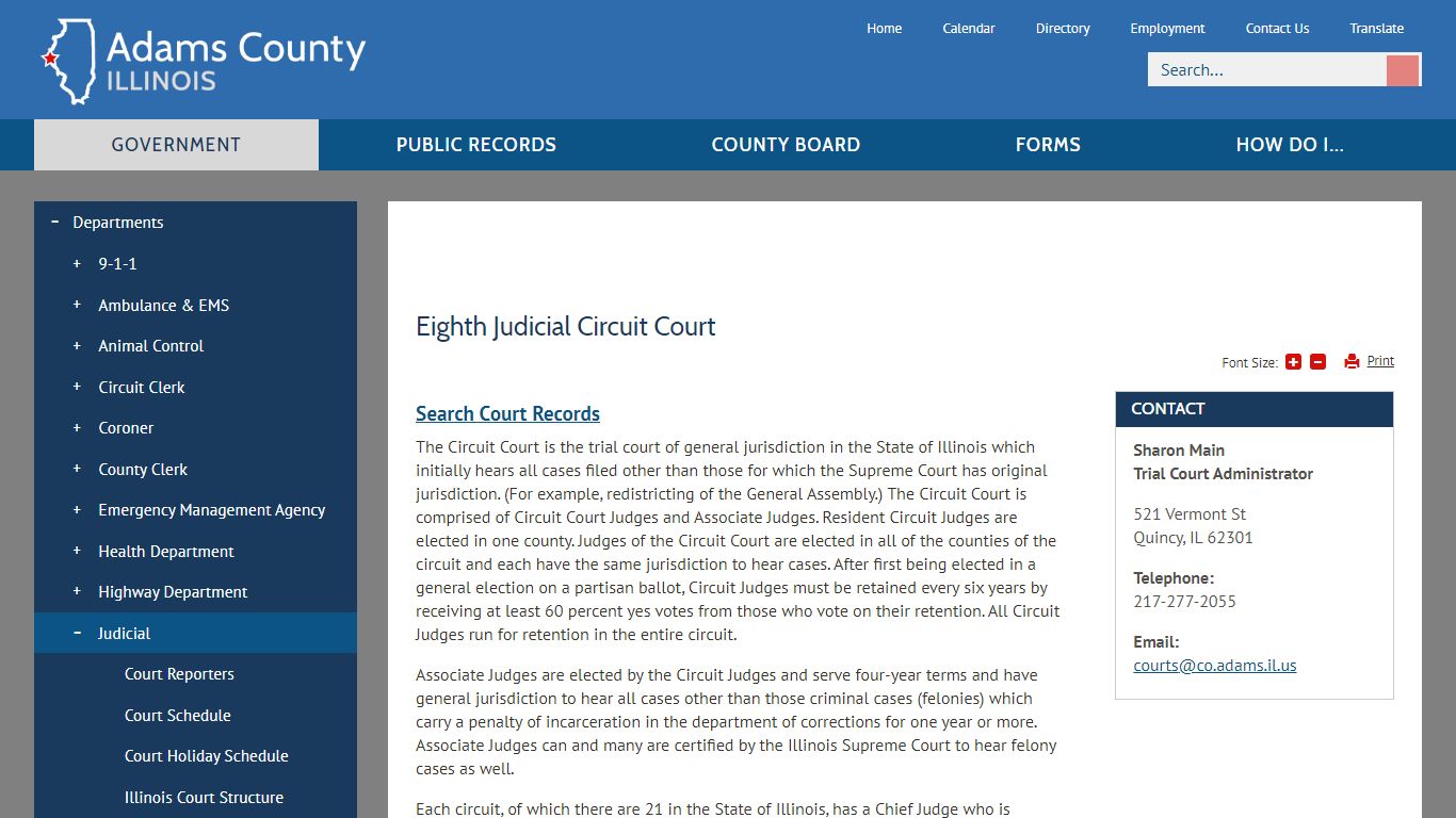 Eighth Judicial Circuit Court | Adams County, IL