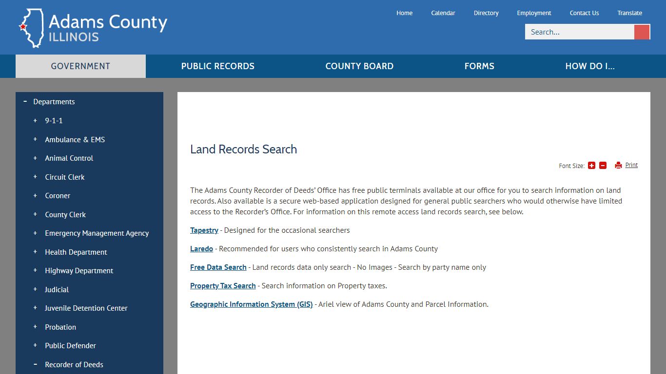 Land Records Search | Adams County, IL